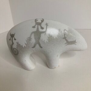 Cedar Mesa Ceramic Figurine White Tree Design‎ Small Decorative Accent